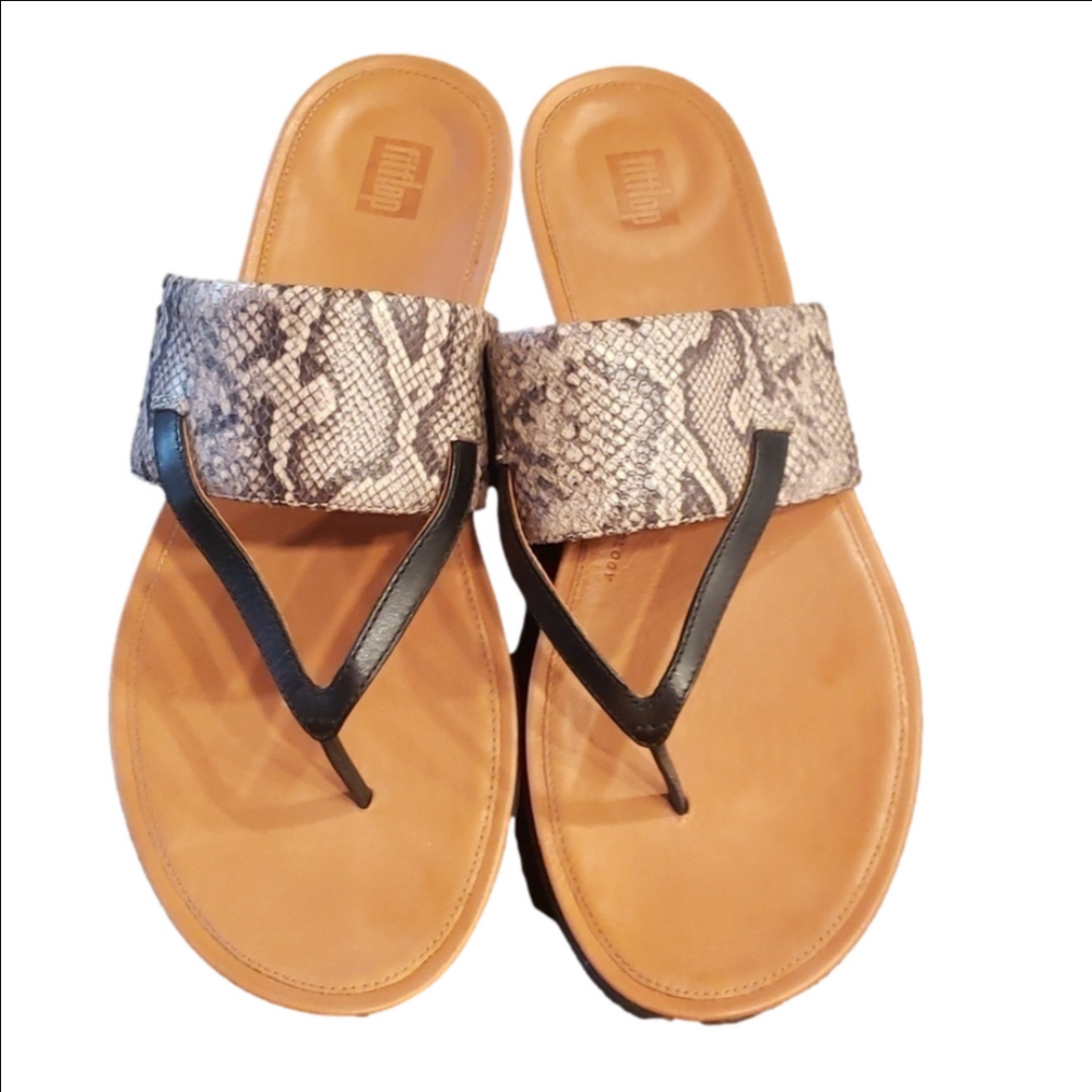 Fitflop Delta Toe thong Snakeskin sandal